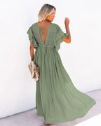 Robe Longue Ample Bohème Vert