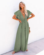 Robe Longue Ample Bohème Vert